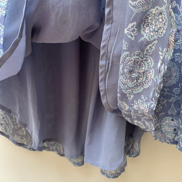 EAST Full Long Maxi Skirt Size Large Chiffon Asymmetrical Hem Gypsy Boho Sequins - Picture 10 of 11